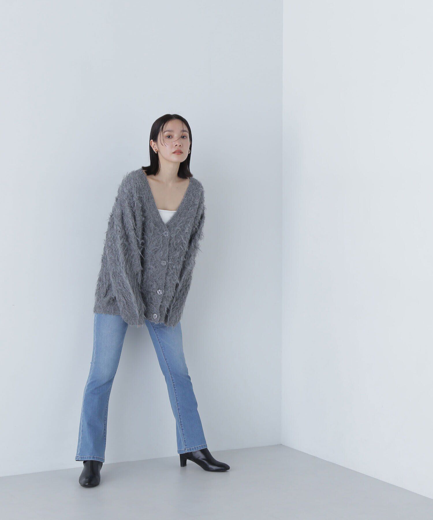  「Vネック起毛コーディガン　24AW」|ニット・セーター|