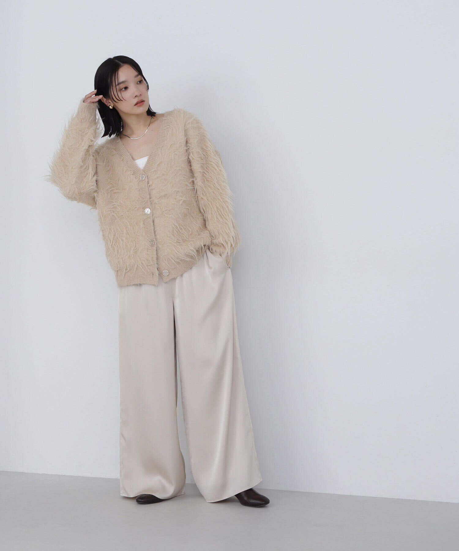  「Vネック起毛コーディガン　24AW」|ニット・セーター|