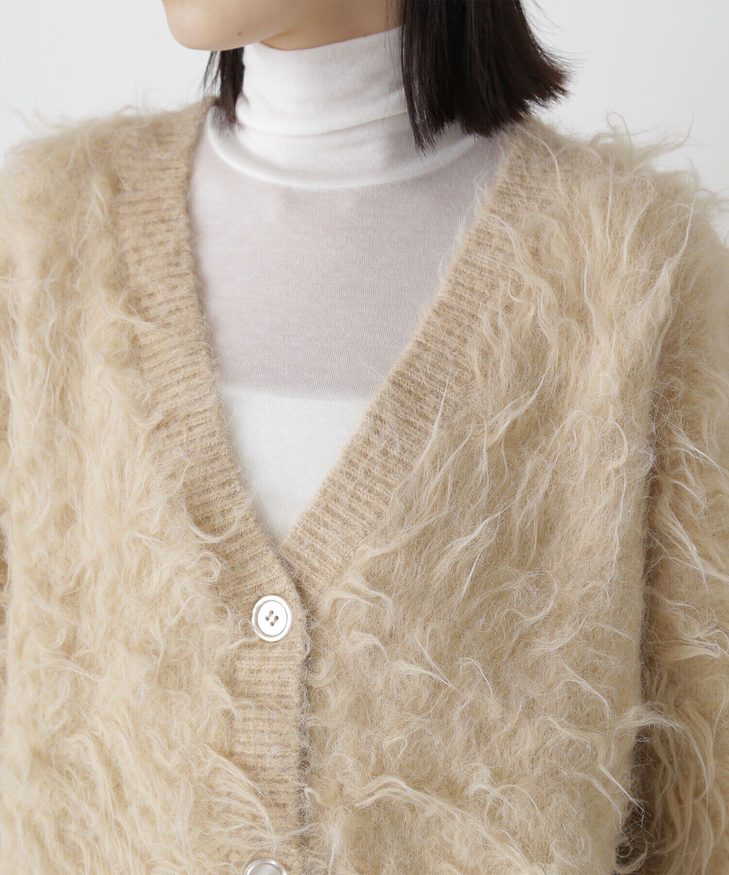  「Vネック起毛コーディガン　24AW」|ニット・セーター|