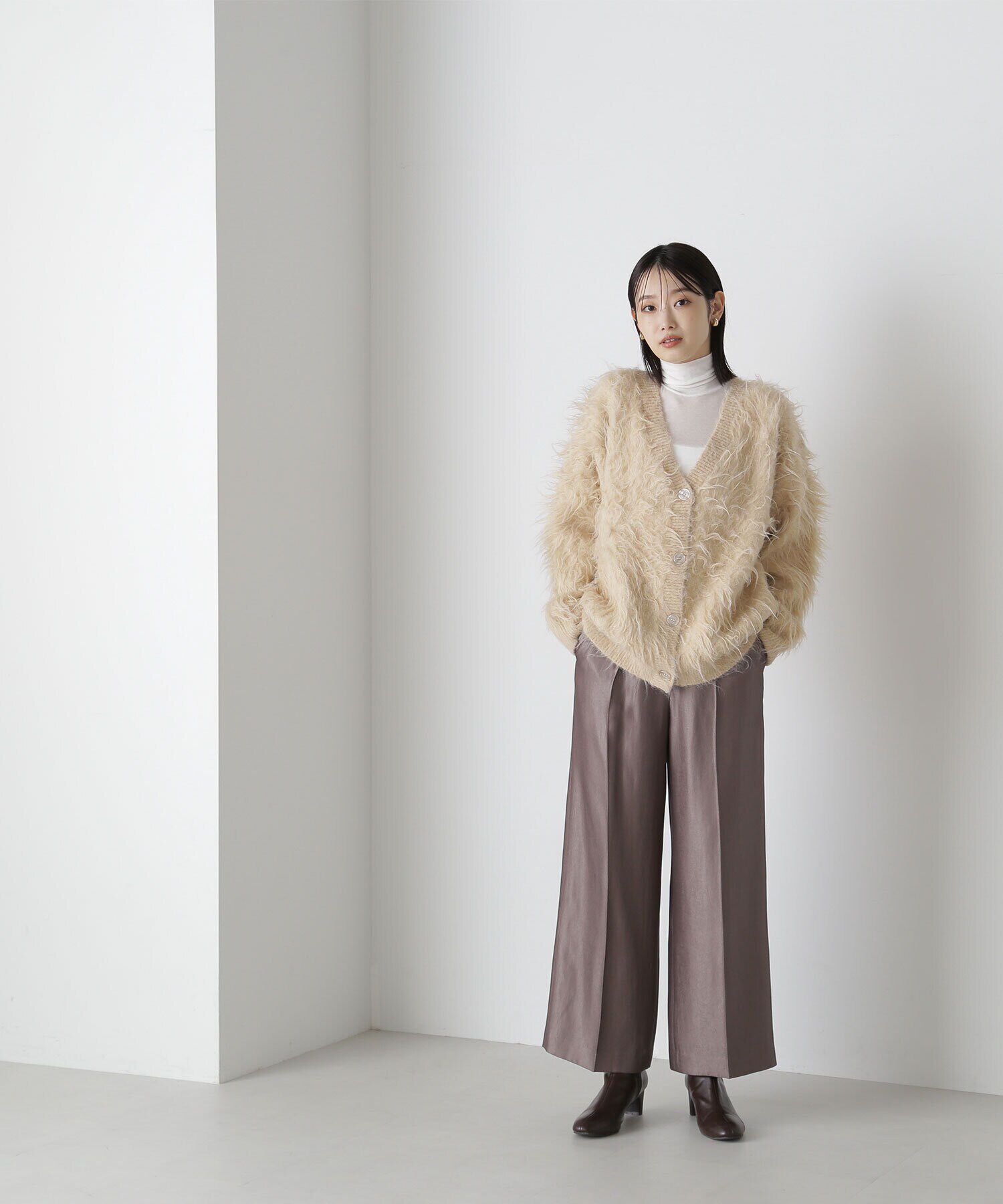  「Vネック起毛コーディガン　24AW」|ニット・セーター|