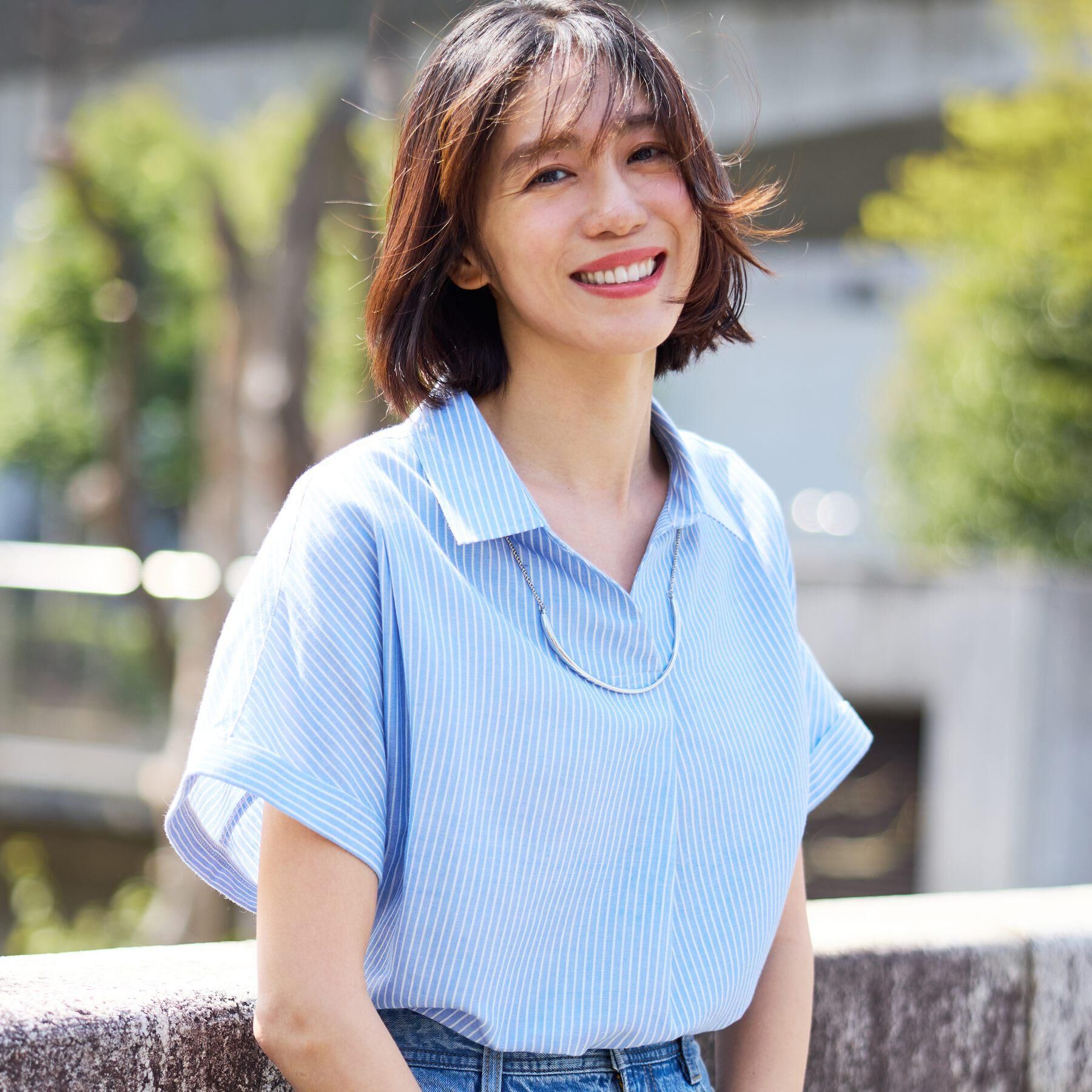 SHOO･LA･RUE「【UV/吸水速乾/抗菌防臭】インせず着られる フレンチリネンスキッパーシャツ」|シャツ・ブラウス|
