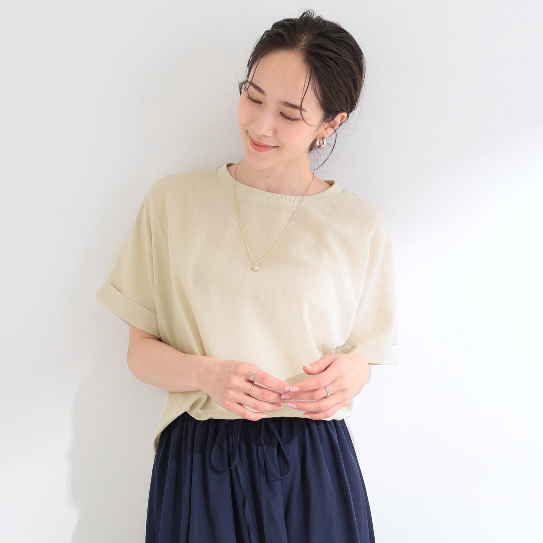 SHOO･LA･RUE「【着丈選べる/体型カバー】洗濯後しわになりにくい さらっと快適ドルマントップス」|シャツ・ブラウス|