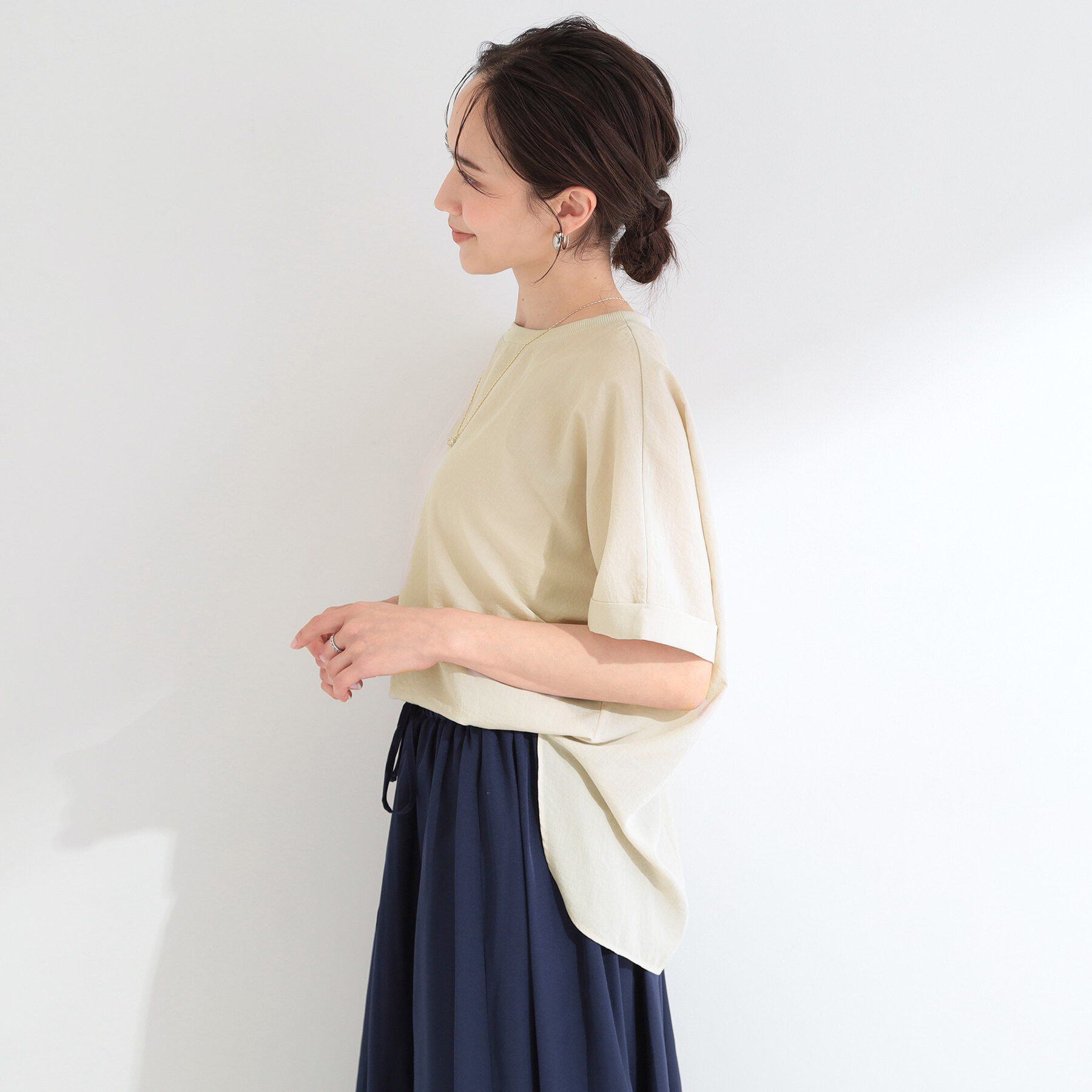 SHOO･LA･RUE「【着丈選べる/体型カバー】洗濯後しわになりにくい さらっと快適ドルマントップス」|シャツ・ブラウス|