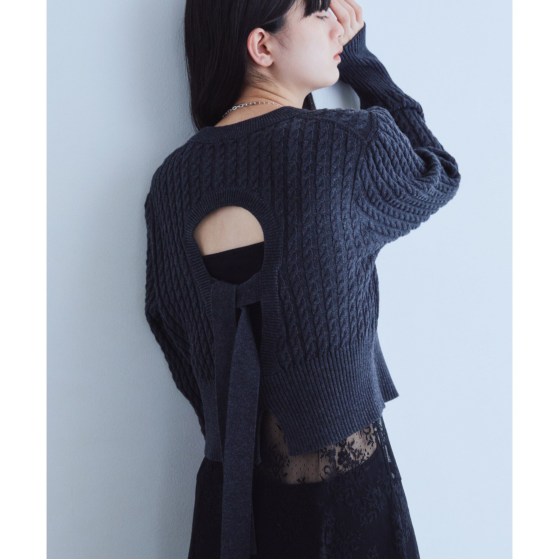 CODE A「cable open back knit」|ニット・セーター|