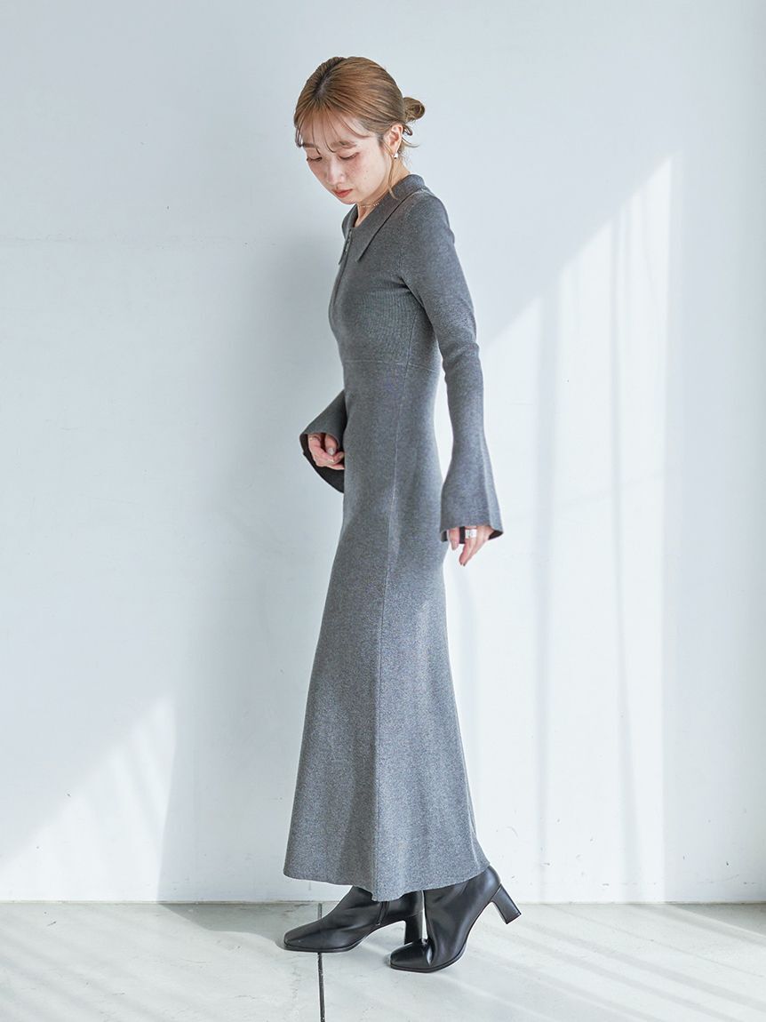 SNIDEL「Sustainableスキッパーニットワンピース」|ワンピース|