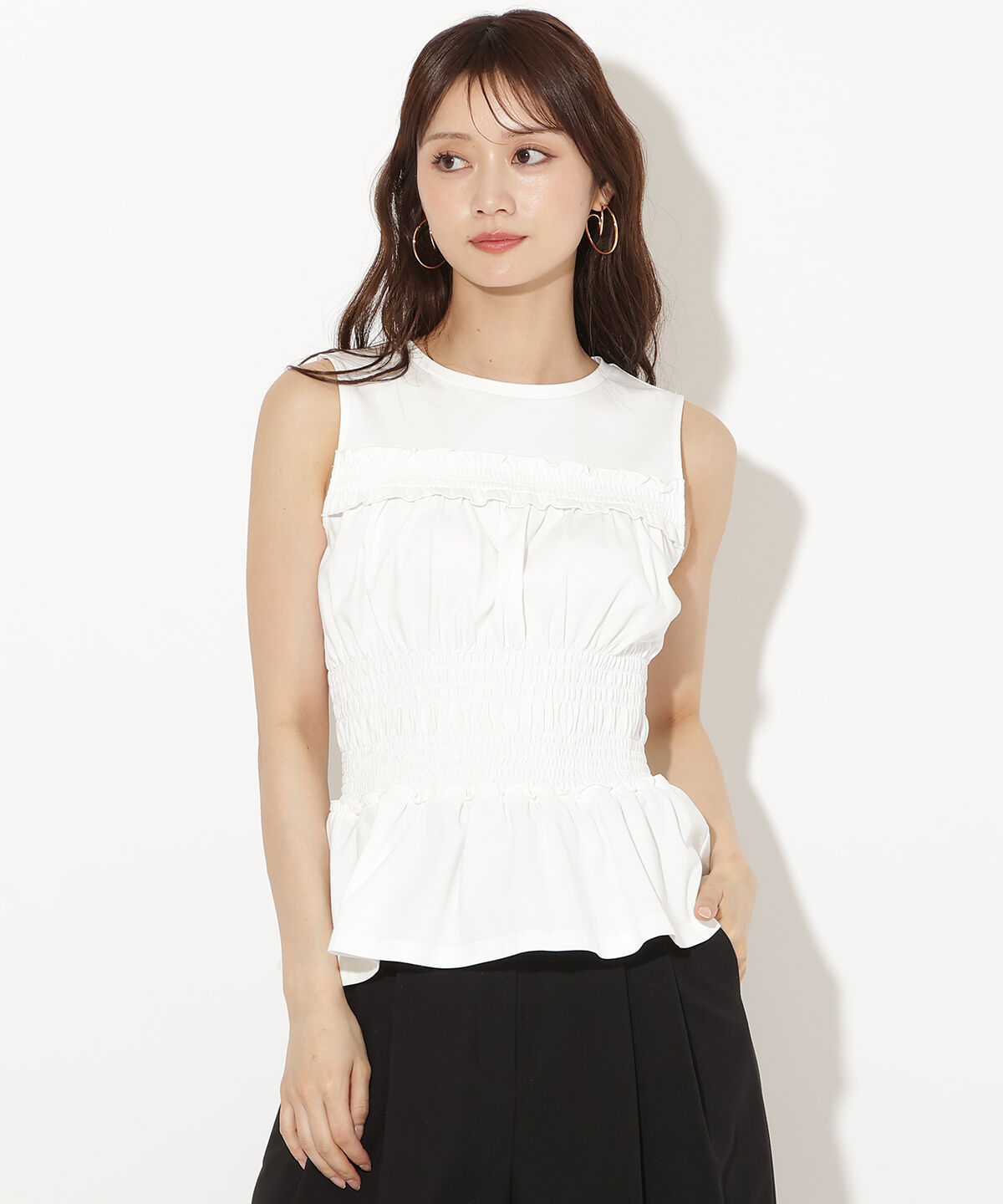 アンドクチュール「シャーリングカットプルオーバー」|Tシャツ・カットソー|