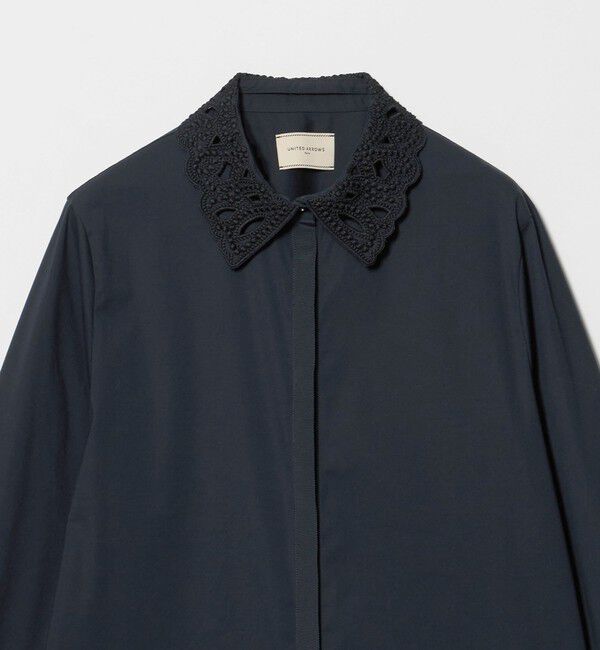 UNITED ARROWS「4WAY エンブロイダリー バンドカラー シャツ」|シャツ・ブラウス|