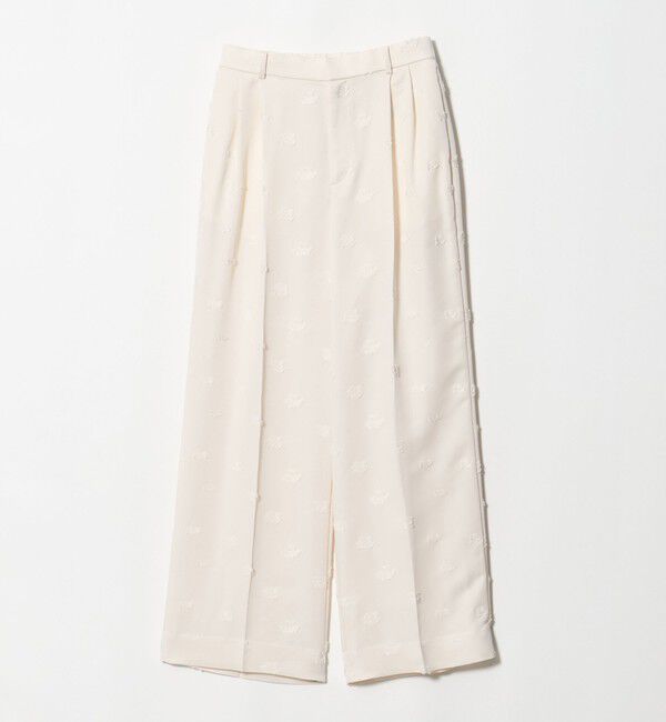 UNITED ARROWS「サテン フラワー ジャガード パンツ ‐ウォッシャブル‐」|その他|OFF WHITE
