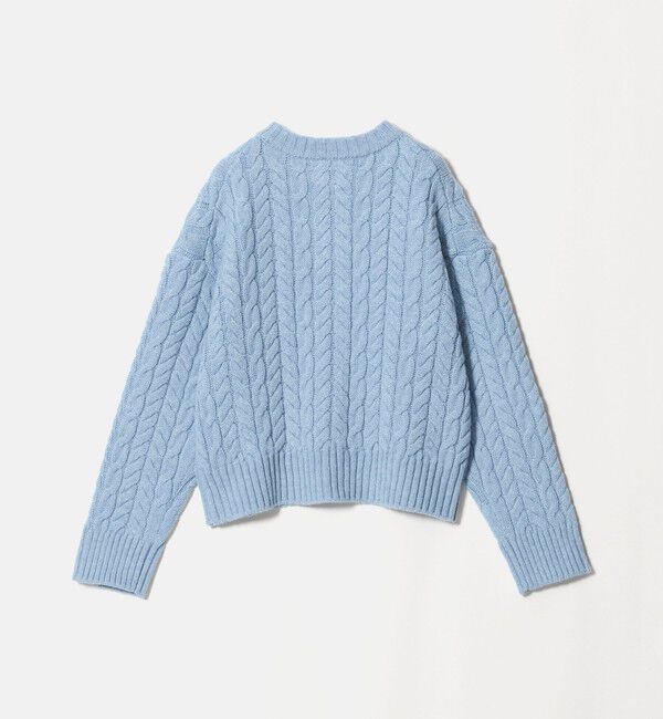 UNITED ARROWS「ケーブル クルーネック カーディガン LT.BLUE」|カーディガン|
