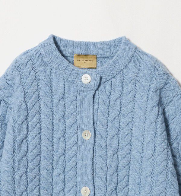 UNITED ARROWS「ケーブル クルーネック カーディガン LT.BLUE」|カーディガン|