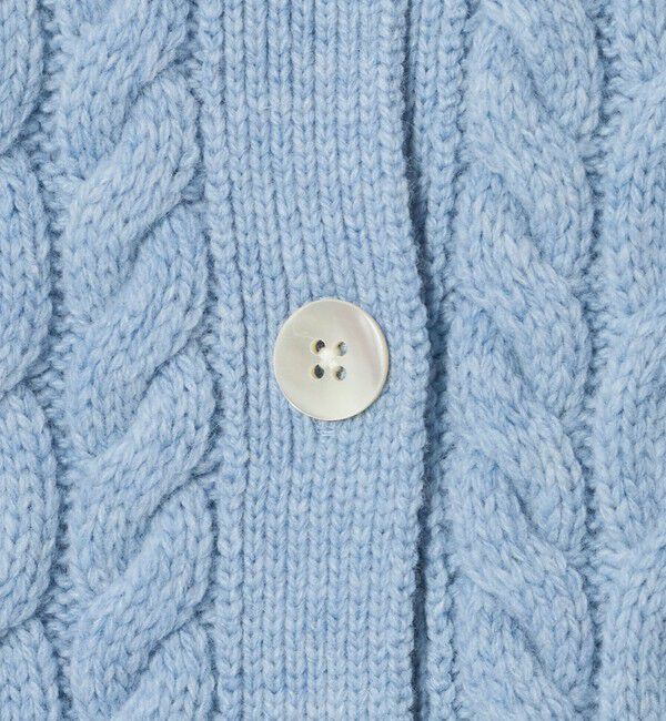 UNITED ARROWS「ケーブル クルーネック カーディガン LT.BLUE」|カーディガン|