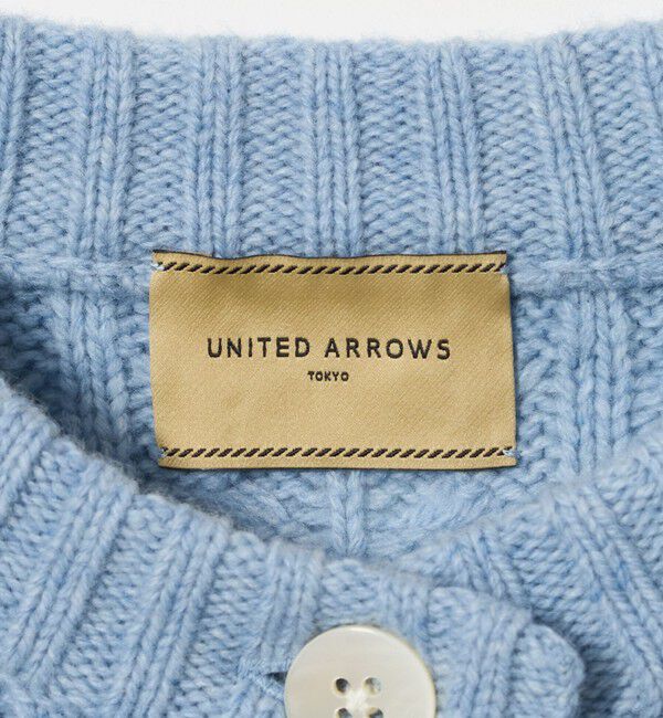 UNITED ARROWS「ケーブル クルーネック カーディガン LT.BLUE」|カーディガン|