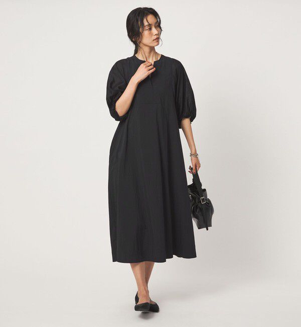 UNITED ARROWS green label relaxing「ボリューム スリーブ ワンピース」|ワンピース|BLACK