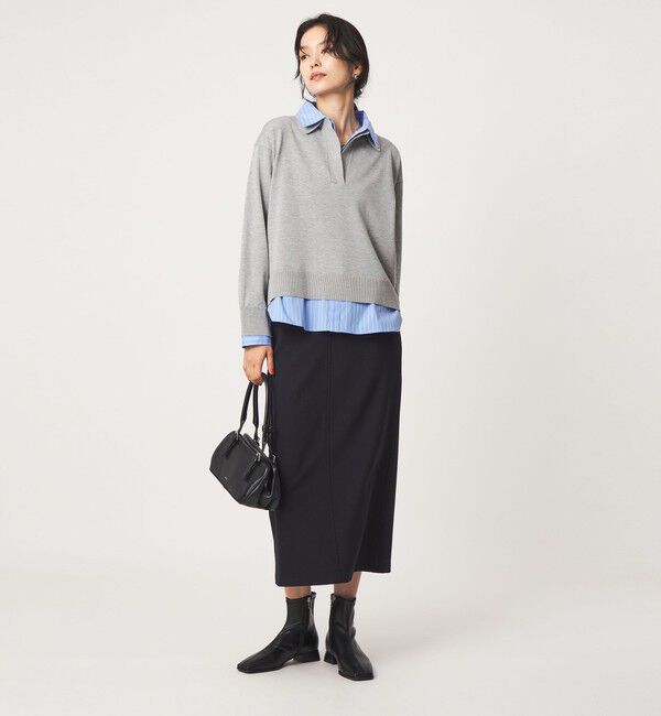UNITED ARROWS green label relaxing「2WAY  スキッパー シャツ プルオーバー ニット」|ニット・セーター|