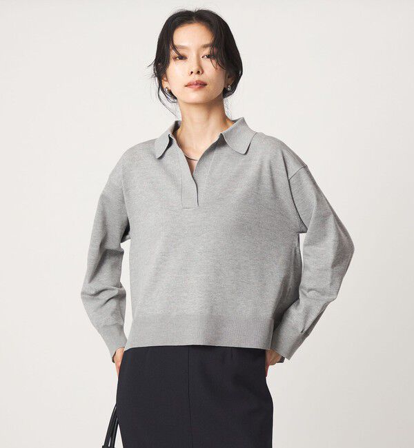 UNITED ARROWS green label relaxing「2WAY  スキッパー シャツ プルオーバー ニット」|ニット・セーター|
