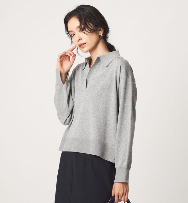 UNITED ARROWS green label relaxing「2WAY  スキッパー シャツ プルオーバー ニット」|ニット・セーター|