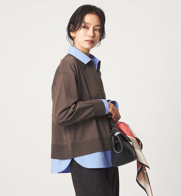 UNITED ARROWS green label relaxing「2WAY  スキッパー シャツ プルオーバー ニット」|ニット・セーター|