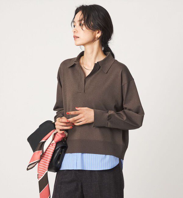 UNITED ARROWS green label relaxing「2WAY  スキッパー シャツ プルオーバー ニット」|ニット・セーター|
