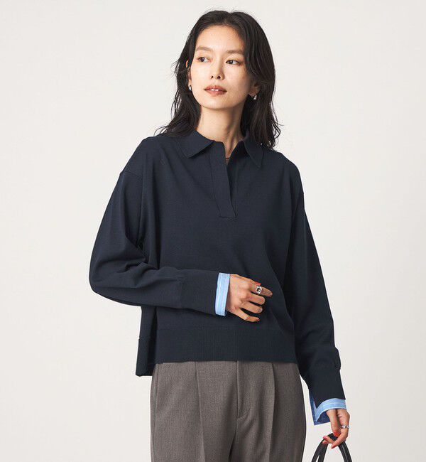 UNITED ARROWS green label relaxing「2WAY  スキッパー シャツ プルオーバー ニット」|ニット・セーター|