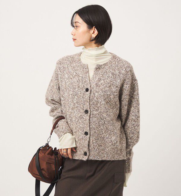UNITED ARROWS green label relaxing「ミックスヤーン スキッパー カーディガン」|カーディガン|