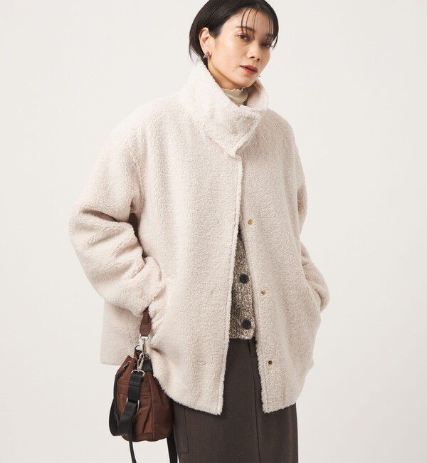 UNITED ARROWS green label relaxing「［size SHORTあり］ボア スタンドカラー ブルゾン」|ブルゾン・スタジャン|NATURAL