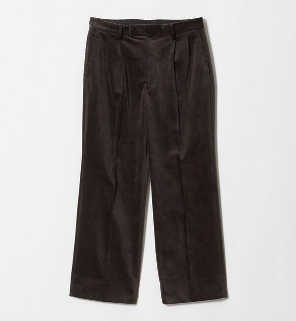 UNITED ARROWS green label relaxing「ベロア ツイル 2プリーツ ワイド スラックス」|スラックス|