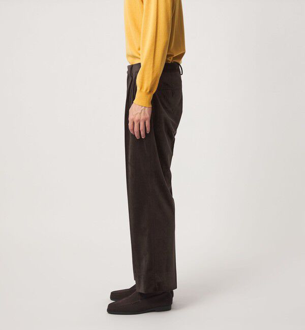 UNITED ARROWS green label relaxing「ベロア ツイル 2プリーツ ワイド スラックス」|スラックス|