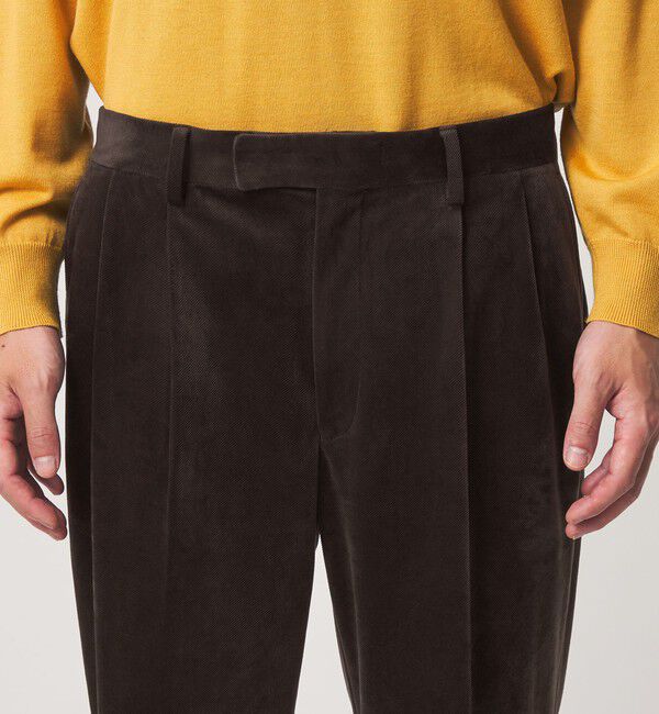UNITED ARROWS green label relaxing「ベロア ツイル 2プリーツ ワイド スラックス」|スラックス|