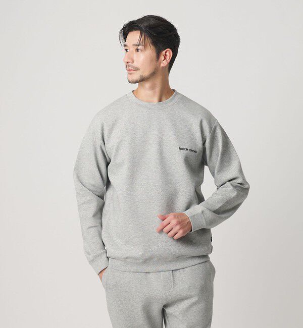 BEAUTY&YOUTH UNITED ARROWS「【WEB限定 WARDROBE SMART】ダブルニット ロゴ クルーネック スウェット/セットアップ対応【抗菌・防臭】」|Tシャツ・カットソー|