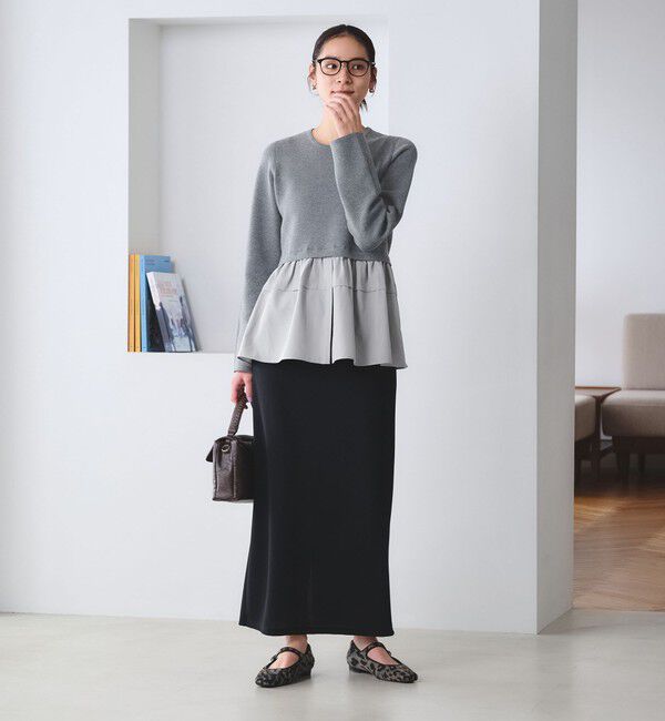 BEAUTY&YOUTH UNITED ARROWS「【WEB限定 Wardrobe DAILY MINIMAL】レイヤードフレアニットプルオーバー ウォッシャブル」|ニット・セーター|