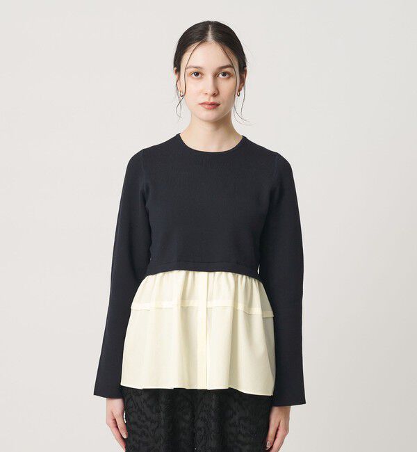 BEAUTY&YOUTH UNITED ARROWS「【WEB限定 Wardrobe DAILY MINIMAL】レイヤードフレアニットプルオーバー ウォッシャブル」|ニット・セーター|