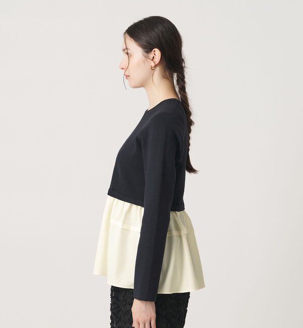 BEAUTY&YOUTH UNITED ARROWS「【WEB限定 Wardrobe DAILY MINIMAL】レイヤードフレアニットプルオーバー ウォッシャブル」|ニット・セーター|