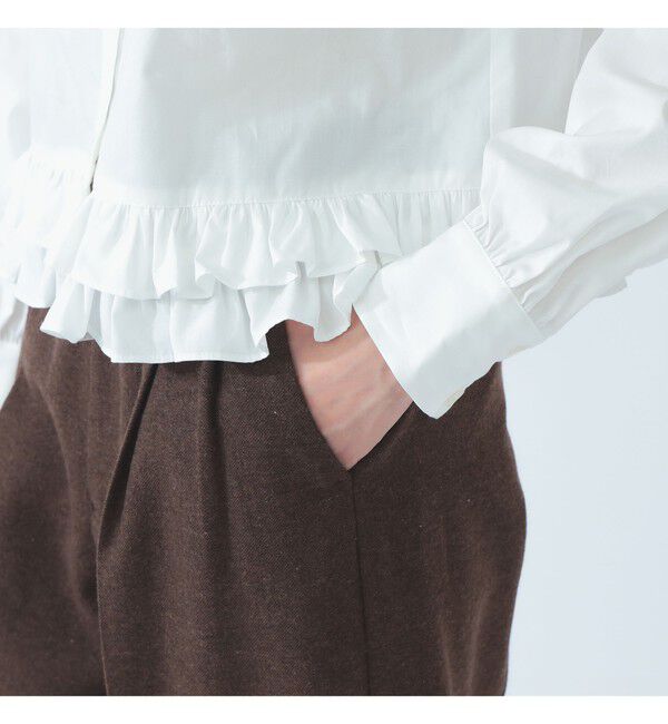 Ray BEAMS 「フリルヘム レギュラーカラー シャツ」|シャツ・ブラウス|