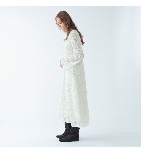 Ray BEAMS 「スリット スリーブ フラワー レース ワンピース」|ワンピース|