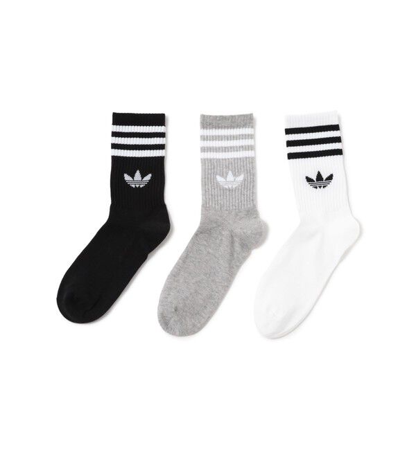 BEAMS SELECTION for WOMEN「adidas / スリー ストライプ 3P」|ソックス|ﾎﾜｲﾄ/ｸﾞﾚｰ/ﾌﾞﾗｯｸ