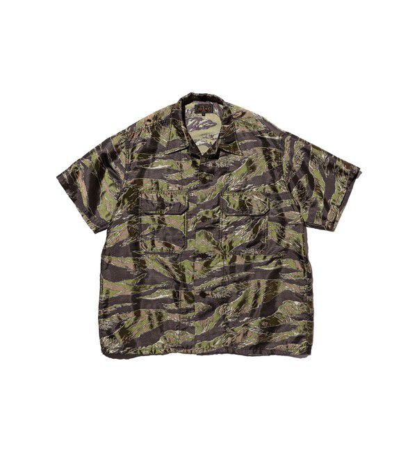 BEAMS PLUS「MIL-SHT Tiger Stripe Mesh Jacquard」|シャツ・ブラウス|