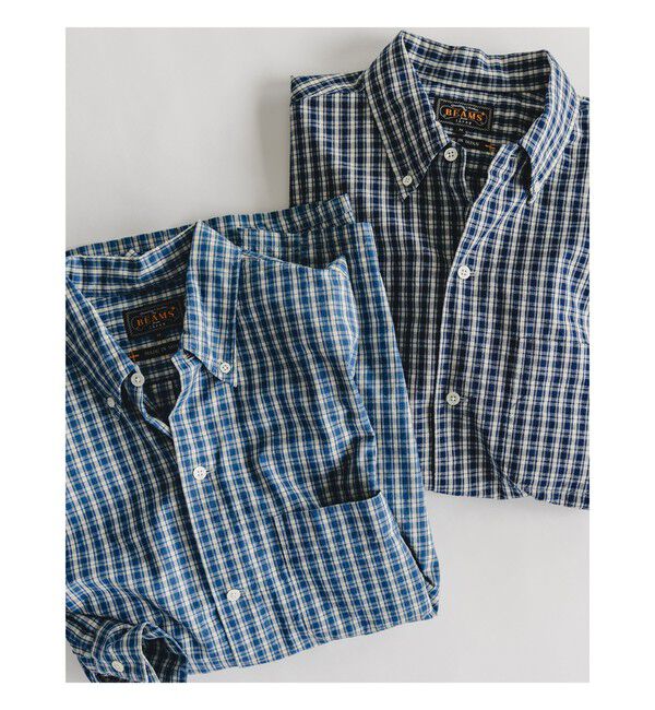 BEAMS PLUS「Open B.D. Indigo Dobby Plaid」|シャツ・ブラウス|