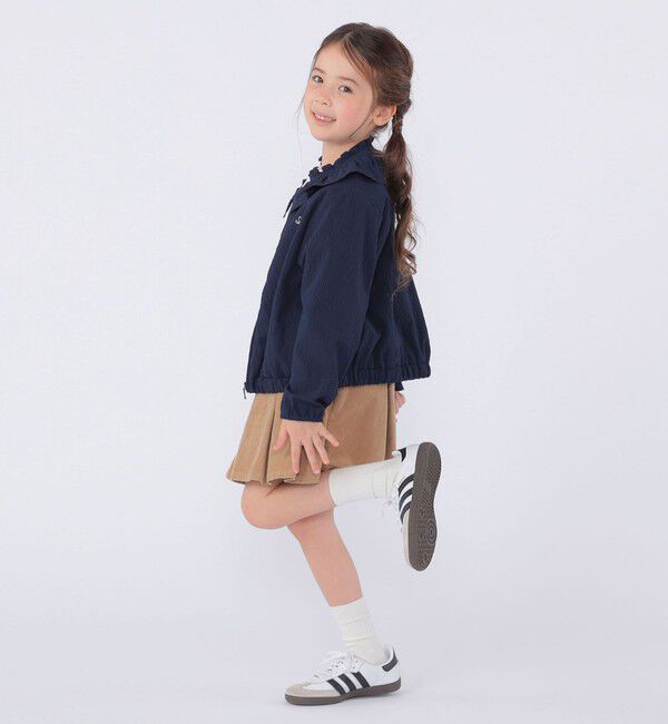 SHIPS KIDS「SHIPS KIDS:100～130cm /〈UVカット/洗濯機可能〉フリル パーカ」|ブルゾン・スタジャン|