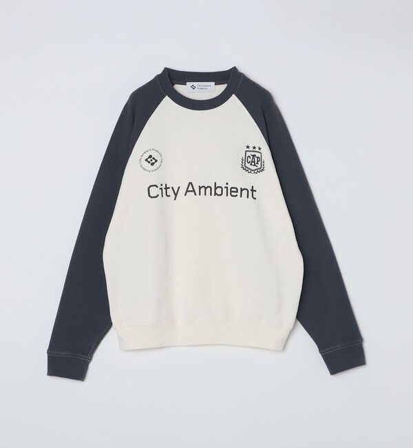 SHIPS「City Ambient Products: ラグランスリーブ プリント スウェット」|スウェット・ジャージ|オフホワイト