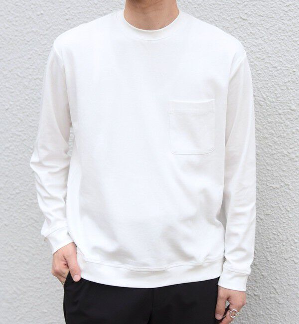 SHIPS any「SHIPS any:〈接触冷感/UVカット〉ソフト スムース リラックス ポケット Tシャツ◇」|Tシャツ・カットソー|ホワイト