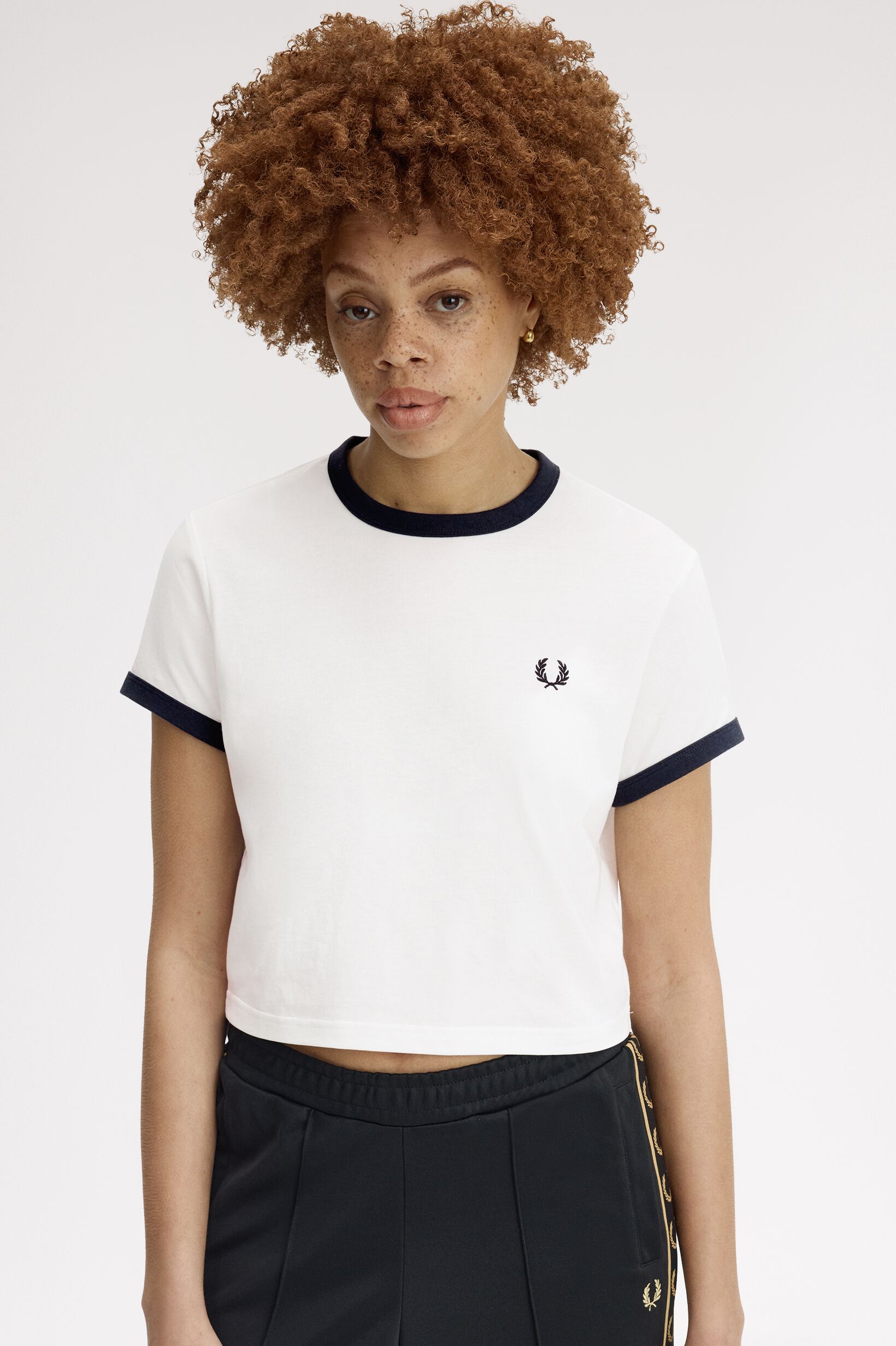 FRED PERRY 「Cropped Ringer T-Shirt／クロップドＴシャツ」|Tシャツ・カットソー|SNOW WHITE