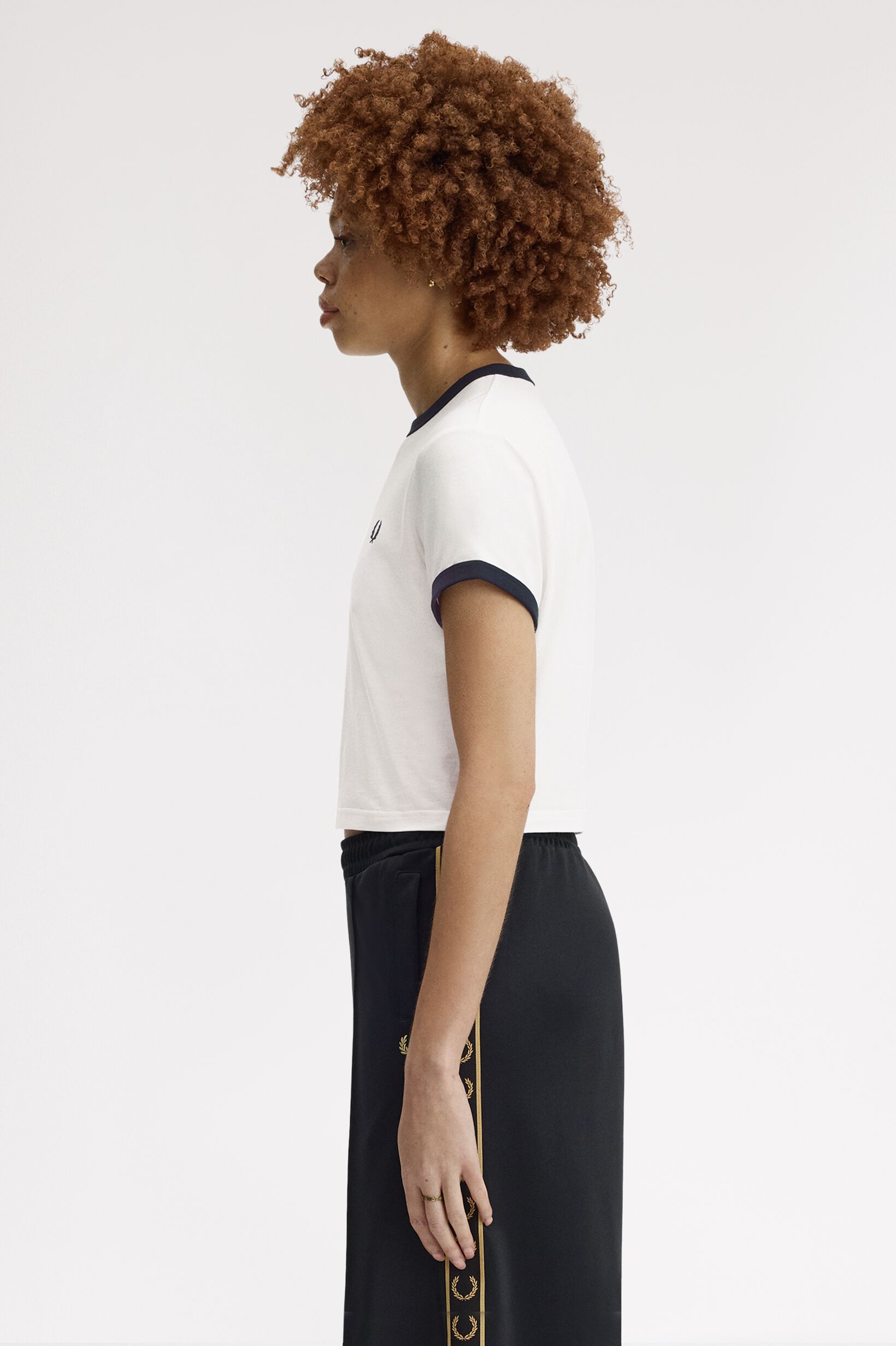 FRED PERRY 「Cropped Ringer T-Shirt／クロップドＴシャツ」|Tシャツ・カットソー|