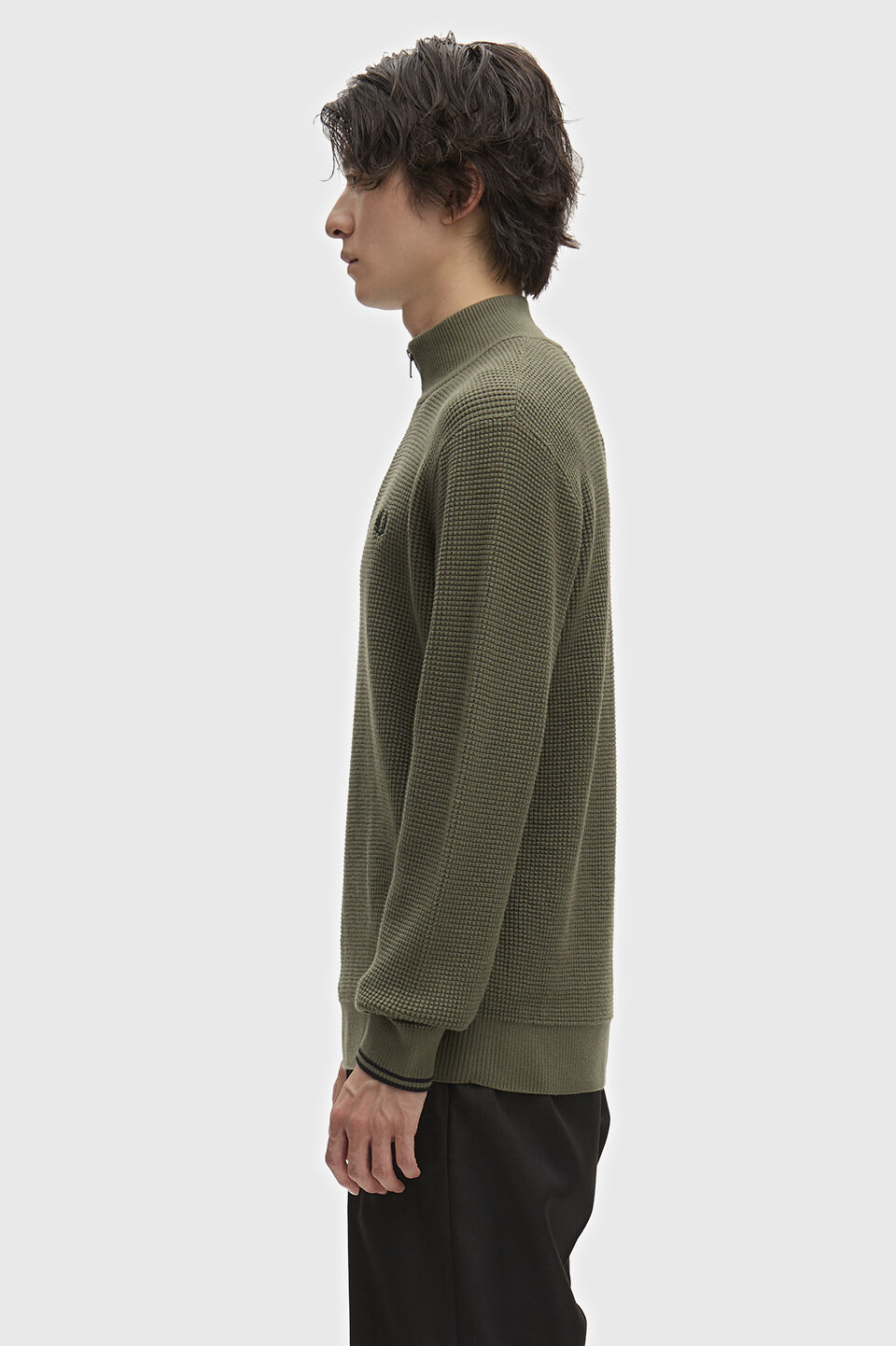 FRED PERRY 「FRED PERRY／Waffle Stitch Half Zip Jumper／ワッフルステッチハーフジップニット」|ニット・セーター|