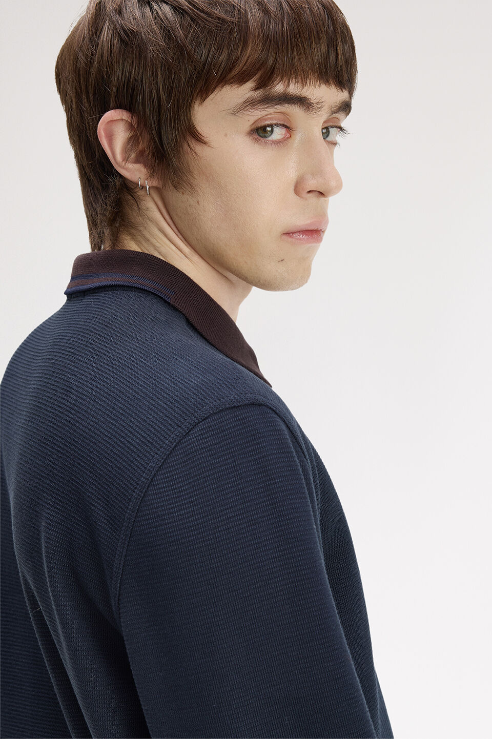 FRED PERRY 「FRED PERRY／LONGSLEEVE JACQUARD POLO SHIRT／ジャカードロングスリーブポロシャツ」|ポロシャツ|