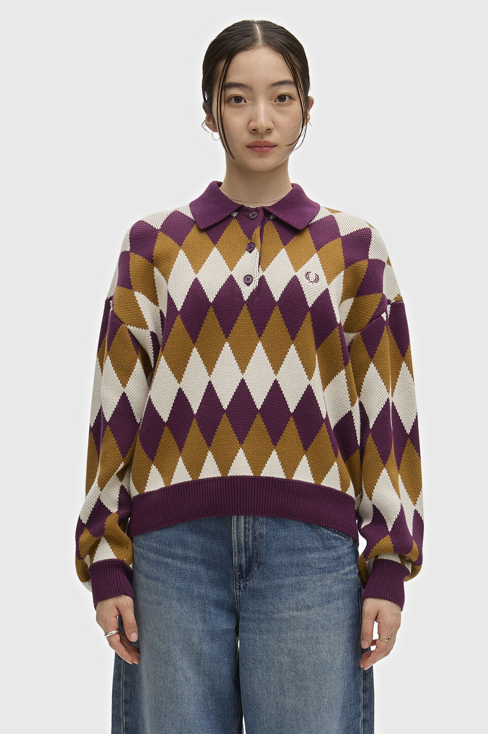 FRED PERRY 「FRED PERRY／DIAMOND JACQUARD KNITTED SHIRT／ダイヤモンドジャカードニットポロシャツ」|ポロシャツ|