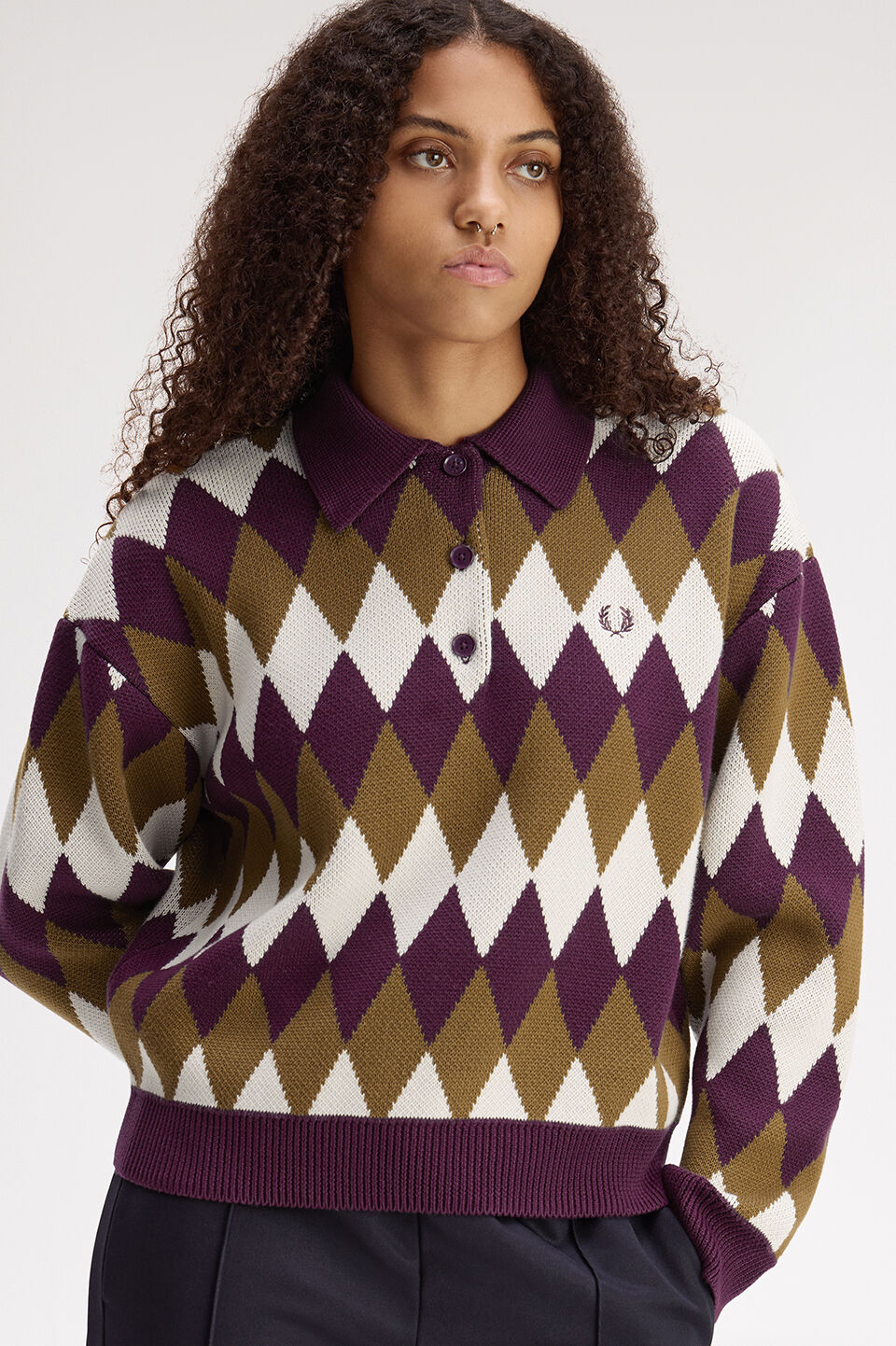 FRED PERRY 「FRED PERRY／DIAMOND JACQUARD KNITTED SHIRT／ダイヤモンドジャカードニットポロシャツ」|ポロシャツ|