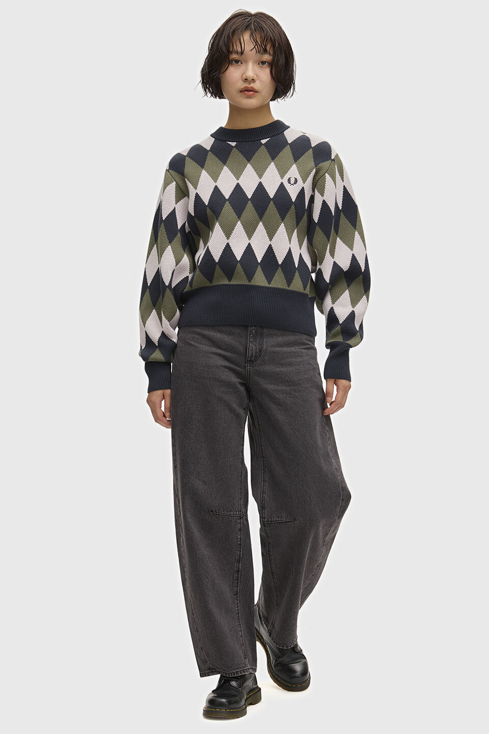 FRED PERRY 「FRED PERRY／DIAMOND JACQUARD JUMPER／ダイヤモンドジャカードクルーネックニット」|ニット・セーター|