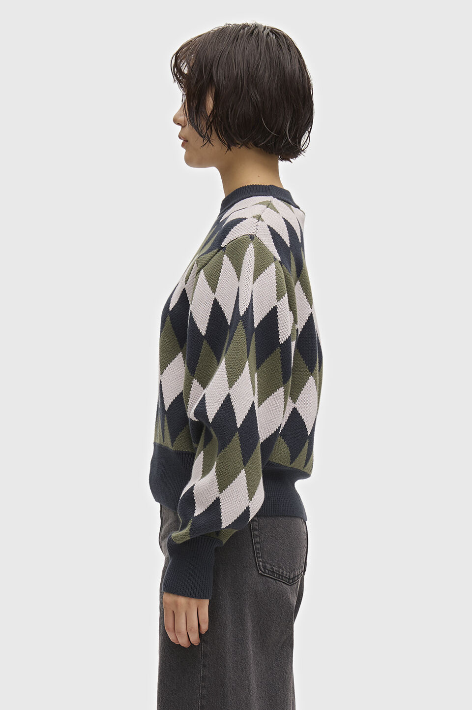 FRED PERRY 「FRED PERRY／DIAMOND JACQUARD JUMPER／ダイヤモンドジャカードクルーネックニット」|ニット・セーター|