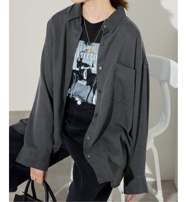 SLOBE IENA「《シリーズあり/セットアップ可/追加》製品染めシャツ」|シャツ・ブラウス|