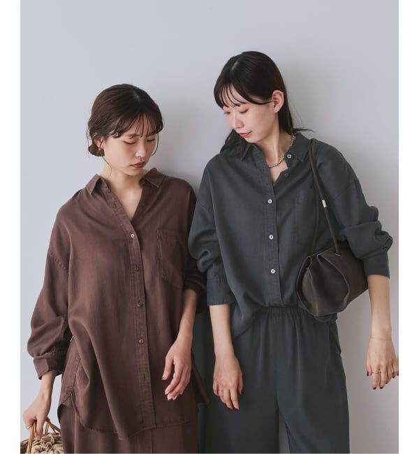 SLOBE IENA「《シリーズあり/セットアップ可/追加》製品染めシャツ」|シャツ・ブラウス|